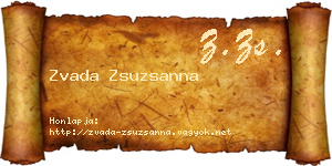 Zvada Zsuzsanna névjegykártya